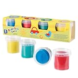 Feuchtmann Kinder Soft KNETE Basic 4er-Pack - 4 x 150g weiche Kinderknete, ungiftig, vegan und glutenfrei, lufttrocknende Knetmasse im Knetset für kreatives Spielen (ab 2 Jahren)
