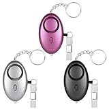 flintronic Persönlicher Alarm, 3 Stück 140 dB Selbstverteidigungsalarm , Taschenalarm Sirene mit LED-Licht und Schlüsselanhänger, für Frauen, Kinder, ältere Menschen, Nachtschicht
