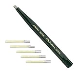 Faber-Castell 180300 - Drehstift mit Glasradierer, Schaftfarbe: grün + 5 Ersatzminen 180600