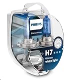 Philips Diamond Vision 5000K H7 Auto-Scheinwerfer-Birnen (Twin Pack) 12972DVS2, Weiss weiss