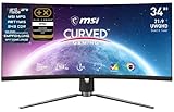 MSI MPG ARTYMIS 343CQRDE 34 Zoll 1000R Curved Gaming Monitor, 3440 x 1440 (UWQHD), 165 Hz, 1ms, AMD FreeSync Premium, VA, HDR 400, Schwarz