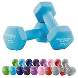 Miweba Sports Neopren Hantelset NKH100 | 𝐏𝐫𝐨𝐟𝐢 Hantel - Hexagon Hanteln Set - Kurzhanteln - Kurzhantel Set - Gymnastikhanteln - Hantel Set - Dumbbell - 0,5-10 Kg (2X 3.0 kg, Türkis)