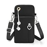 Aucuu Handytasche zum Umhängen Damen，Nylon Kleine Umhängetasche mit Kopfhörer Eingang，Mini Crossbody Schultertasche Handytasche，Handy Schultertasche ür Handy unter 7 Zoll