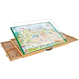 Verstellbares Puzzlebrett mit 4 Schubladen und Abdeckung - 3-Kippwinkel-Puzzletisch aus Holz für Erwachsene 25 'x34 Puzzle Puzzle Tischplatte Staffelei Geburtstagsgeschenk für Mama