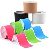 Foydream Kinesiotapes, 6 Rollen Kinesiologie Tape, 5 cm x 5 m Kinesiotape Tape Sport, Physiotape, Sporttape für Knie, Schulter, Gelenk, Plantar, Knieschmerzen, Wasserdicht Kinesio Tapes, 6 Farben