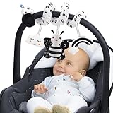 Zendstanding Kinderwagen Spielzeug - Babyschale Spielzeug Baby Spielzeug 0-6 Monate Schwarz Weiß Kontrast Hängespielzeug Baby Spielzeug ab 3 Monate Neugeborenes Geschenke