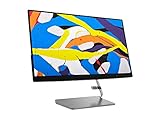 Lenovo Q24i-1L 23.8 Zoll FHD IPS FreeSync Gaming Monitor 75 Hz 4ms HDMI+VGA Ultradünne Kanten mit Lautsprecher (2X 3W) und Natural Low Blue Light- Schwarz/Metallsockel, Nero corvino/Base in Metallo