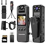 kaysunlink Mini-Körperkamera, 128 GB mit Audio und Video, 1080P Polizei-WLAN-Körperkamera, tragbare kleine Körperkamera, tragbare Körperkamera für Personal, Wache, Patrol-Videoaufnahme, Camcorder