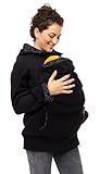 Viva la Mama Schwangerschaftsmode Umstandsjacke Tragepullover warm Jacke für Tragetuch Tragepulli - AHOI schwarz, kleine Punkte - S