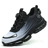 Sicherheitsschuhe Herren Leicht Arbeitsschuhe für Frauen Mode Drehknopf Berufsschuhe Sicherheitsstiefel rutschfest Schlagfeste und Durchtrittsicher Stahlkappenschuhe