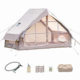 WaldZimmer Aufblasbares Campingzelt mit Handpumpe und Herdwagenheber, wasserdicht, winddicht, für den Außenbereich, aufblasbares Zelt, 3–4 Personen, Oxford, 4 Jahreszeiten, Glamping-Luftzelte