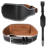 awagas Gewichthebergürtel 120cm Längen 14cm Breit Leder weightlifting gym belt Verstellbar Lendenwirbelunterstützung Trainingsgürtel belt