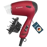 bmf-versand® Reisefön Klappbar Klein - Haartrockner Reise mit Diffusor Fön - Roter Haarfön 1200 Watt - Sportfön 2 Stufen Aufhängeöse - Reiseföhn Leise Rot - Föhn Mini Diffuser