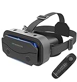 VR Brille für Handy mit Fernbedienung, 3D VR Glasses Virtual Reality Brille PC Unterhaltung Anti-Blaulicht fit iPhone & Android 5,0-7,2 Zoll