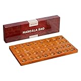 Navaris Mancala Spiel Bao Steinchenspiel aus Holz - Bohnenspiel Strategiespiel Edelsteinspiel - Hus Spiel mit Steinchen - ab 6 Jahren - klappbares Kalaha Brettspiel