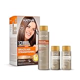 Kativa – Brasilianisches Keratin-Glättungsset mit Arganöl und Hyaluronsäure | Professionelle Glättungsbehandlung für zu Hause – Hält bis zu 12 Wochen – Einfach anzuwenden | 1 Stück