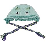 Cartoon-Ohrenhut für Damen, Plüsch-Ohrenklappe, Streichkappe, Outdoor-Sport-Pullover, winddicht, atmungsaktiv, Kopfbedeckung, lustige Monster, Plüsch, modisches Accessoire, seeblau, One size
