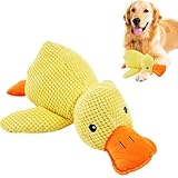 BDBFPAN Hundespielzeug Ente, 25×22cm Ente Hundespielzeug und Pfotenstern Ente Gelb Anti Stress Ente Hund Langlebig Anti Stress Ente Für Hunde für Hund Hunde, Niedliches Quietschspielzeug Hund