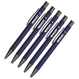Westcott PRIMESOFT Kugelschreiber 5 Stück | 5er Set Blaue Premium Kugelschreiber aus Aluminium | Dokumentenecht mit blauer Tinte | Strichstärke XB 1,4 mm | E-745005 00