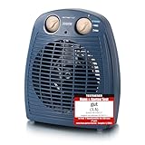EMERIO Heizlüfter 2000W | klein leicht kompakt portabel | für ca. 25m² | 2 Heizleistungen + Ventilatorfunktion | verstellbarer Thermostat | Kipp-Sicherheitsschalter | Handgriff | FH-106737.12