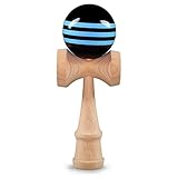 Ganzoo © Kendama aus Buchen-Holz, Original Japanisches Traditionelles Holz-Sportgerät mit Kugel, Schnur und Fangteller für Geschicklichkeit/Balancing, Geschenk-Idee (Blau/Schwarz)