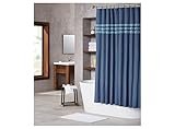 Threshold Qualität und Design Eleganter Stoff 100% Baumwolle Schwere Pflicht Dusche Vorhang – Wimper Fransen blau Jean