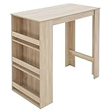 ML-Design Bartisch mit 3-stufigem Regal, Sonoma-Eiche, 117x106x57 cm, viel Stauraum, Stehtisch mit 3 Ablagefläche, Bartresen Bistrotisch Tresentisch Bartheke Küchentheke Küchentisch Frühstückstisch