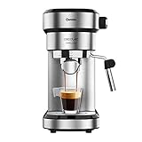 Cecotec Espressomaschine Espresso und Cappuccino Cafelizzia 790 Steel Pro. 1350W, Manometer, Thermoblock-System, 20Bar Druck, Automatikmodus für 1-2 Kaffees, schwenkbarer Dampfrohr, 1,2L, Edelstahl