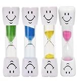 Sanduhr-Timer Sanduhren Für Kinder,4 Stück 3 Minuten Sanduhren Für Kinder Countdown Berechnung für Kinder Smiley Zahnbürste Sanduhr Bunter Sand Eieruhr Hourglass Timer for Büro, Home and Play Timer
