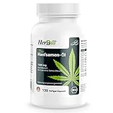 Bio Hanföl-Kapseln (Cannabis Sativa) aus pflanzlicher Quelle:1000 mg pro Tagesdosis (1 Kapsel), 130 Halal Gelatine, 100% natürliche Formel, frei von Zusatzstoffen, laborgeprüft: