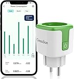 WLAN Steckdose mit Strommessung GreenSun Steckdose Smarte Steckdose Wlan Steckdose Smart Plug Energiekostenmesser Sprachsteuerung Zeitschaltuhr/Zeitplan Wifi Smart Plug 16A