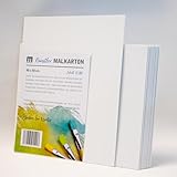 10 Stück, 40x50cm große Künstler-Leinwände zum bemalen, leere weiße Leinwand Malkartons, Malpappen aus 100% Baumwolle, 2-fach weiß grundiert - ideal zum Malen für Profis, Kinder, Hobby