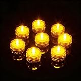 AMFUN Tauchbare LED-Lichter, 12 Stück Flammenlose LED Kerzen Teelichter, Wasserdichte Lichter kleines LED Dekolichter, Mini Unterwasser Licht für Aquarium Garten Hochzeitsfeier, Warmweißes Licht