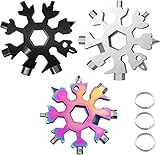 18-in-1 Edelstahl Schneeflocken Multi-Tool, 3 PCS Snowflake Multitool, Multifunktionswerkzeug für Männer, Weihnachtsgeschenke, Coole Werkzeug Kleine Geschenke für Männer, Papa, Mann