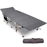 REDCAMP Feldbett Klappbar, Extra Breit 71cm Campingbett 226kg Tragkraft, Stabil Faltbar Gästebett für Zelten Wandern Reisen Strand Garten, Grau