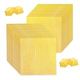 100 Stück Folie Papier Wrapper, 16 x 19 cm Goldfolie Papier, Schokolade Verpackungen Bonbonpapier aus Quadratisch Geschenkpapier Aufbewahrung für Hochzeitsfeiern, Geburtstagsfeiern (Feines Gitter）