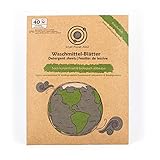 Small Planet AMZ® Waschmittel Blätter [Frischeduft] - 40 nachhaltige Streifen für Weiß-, Bunt- und Handwäsche - energiesparend waschen ab 20°C - biologisch abbaubar, plastikfrei und vegan