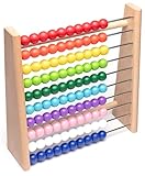 Natureich Abakus Rechenrahmen aus Holz Buche für Grundschüler / 100 Holzrechenbrett/Bunte Kugeln mit Aufgaben/Spiel und Spaß für Rechenprofis/Lernen leichtgemacht