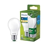 Philips LED Classic ultraeffiziente E27 Lampe, mit Energieeffizienzklasse A, ersetzt 40W, matt, warmweiß