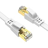 Ercielook Lan Kabel 10m, Hochgeschwindigkeits-Cat8-Netzwerkkabel für den Außen- und Innenbereich, 40 Gbit/s, 2000 MHz mit vergoldetem RJ45-Stecker, wetterfest, UV-beständig für Router/Gaming/Modem