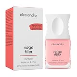alessandro Ridge Filler - Nagelpflege Lack & Rillenfüller für glatte Nägel - Mit Hibiskus, AHA & Kokosnussöl - Pflegender Nagellack mit transparentem Glanzeffekt - Ohne Talk - Vegan - 10ml