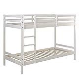 Homestyle4u 1431, Etagenbett 90x200 cm 2 Kinder Weiß mit Stauraum Doppelstockbett Hochbett