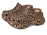 Crocs Damen Classic Bae Clogs Plateauschuhe für Frauen, Sepia/Leopard, 36-37 EU