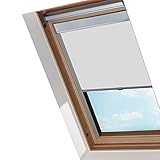 Lospitch Verdunkelungsrollo Dachfenster Rollo mit Seitenschienen für Dachfenster 206 Grau (52.0x98.4cm)/ Verdunkelungs-Rollo Fensterrollo