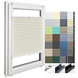 Home-Vision Premium Plissee & Wabenplissee nach Maß, ohne Bohren mit Klemmträger, Blickdicht für Fenster & Tür Sonnenschutzrollo in verschiedenen Breiten, Höhen Farbe des Textile und Profilfarben