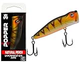 Wild Devil Baits Popper Wobbler Floating Hardbait Oberflächenköder Topwater Schwimmend Kunstköder Raubfisch (Natural Perch)