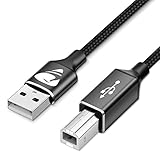 2M USB Druckerkabel, Drucker Kabel USB A auf USB B 2.0 Kable PC Scanner Kabel Printer Cable Kompatibel für HP, Samsung, Brother, Dell, Canon, Lexmark, Epson, Xerox, Piano