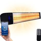 Silvergear® Infrarot Heizstrahler Terrasse 2400W | Smart Infrarotheizung mit App | Rotlichtlampe | Wärmelampe | Infrarotlampe Elektrisch | Infrarot Wandheizung | Inkl. Fernbedienung