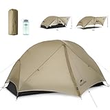Naturehike Mongar UL-Zelt [2025 Upgrade] 1,5 kg, ultraleichte Zelte, 1/2 Personen, Rucksackzelt, 4 Verwendungsmodi, wasserdicht, Wanderzelte für Camping mit Veranda, einfacher Aufbau (Khaki, 1 person)