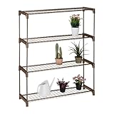 Relaxdays Blumenregal, 4 Ablagen, Blumen- & Pflanzentöpfe,...